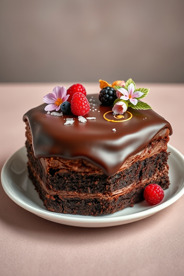 nut free decadent brownie cake