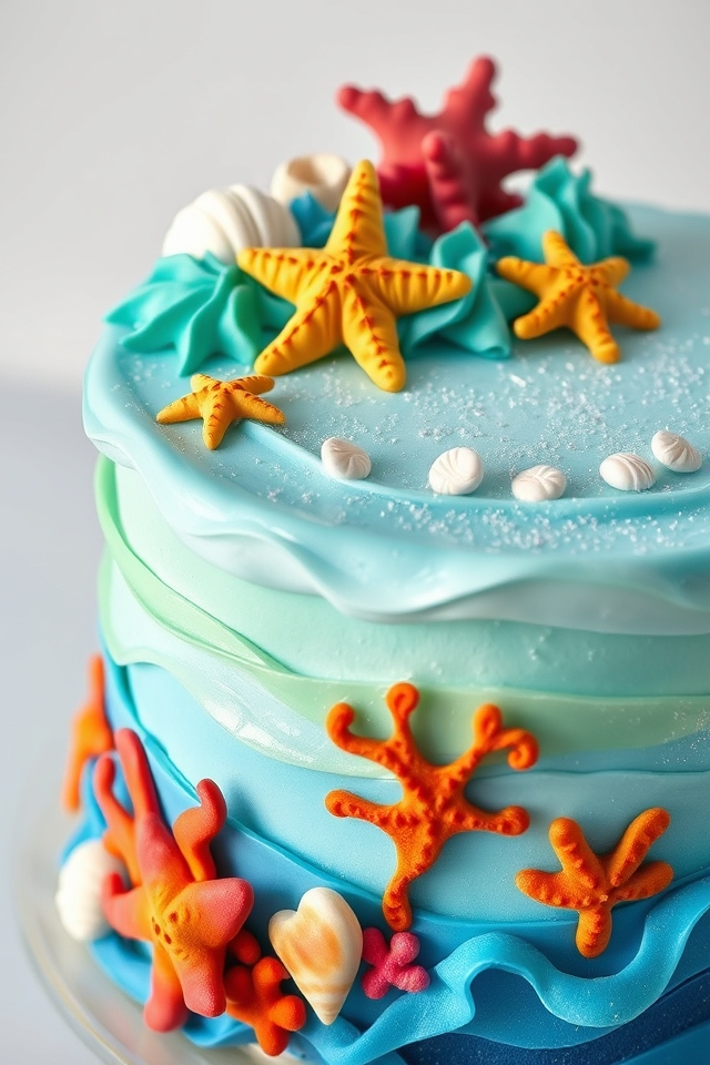 ocean themed cake decoration