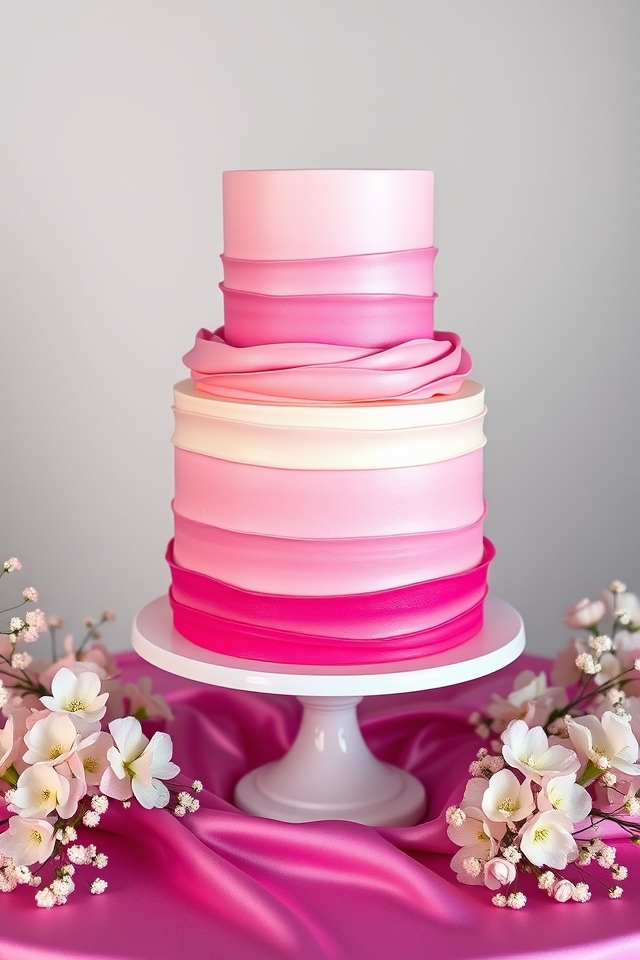 ombre buttercream cake design