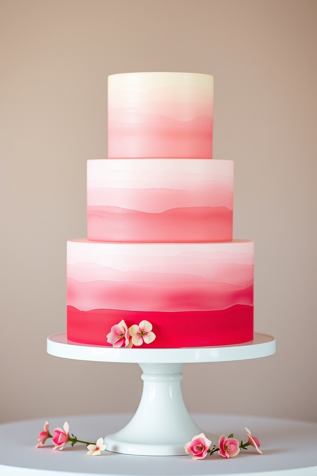 ombre cake color designs