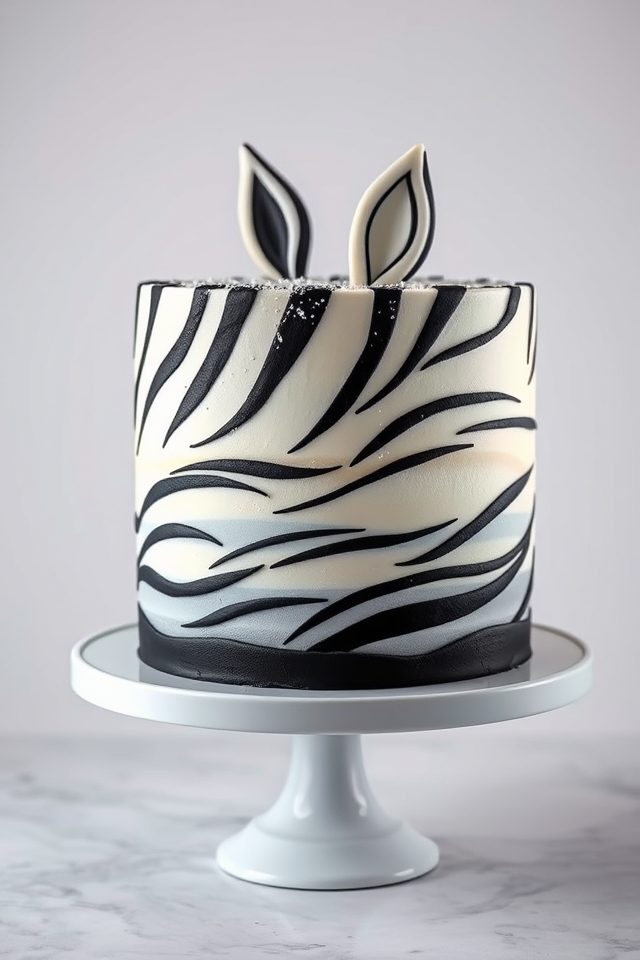 ombre zebra cake sparkles