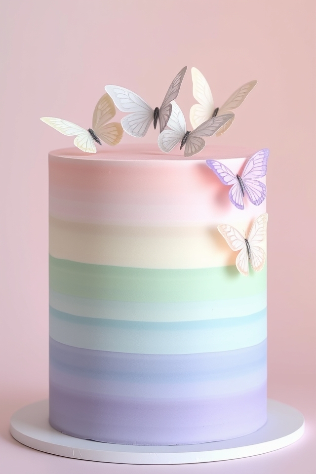 pastel gradient cake technique
