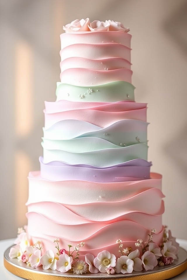 pastel ombre cake elegance
