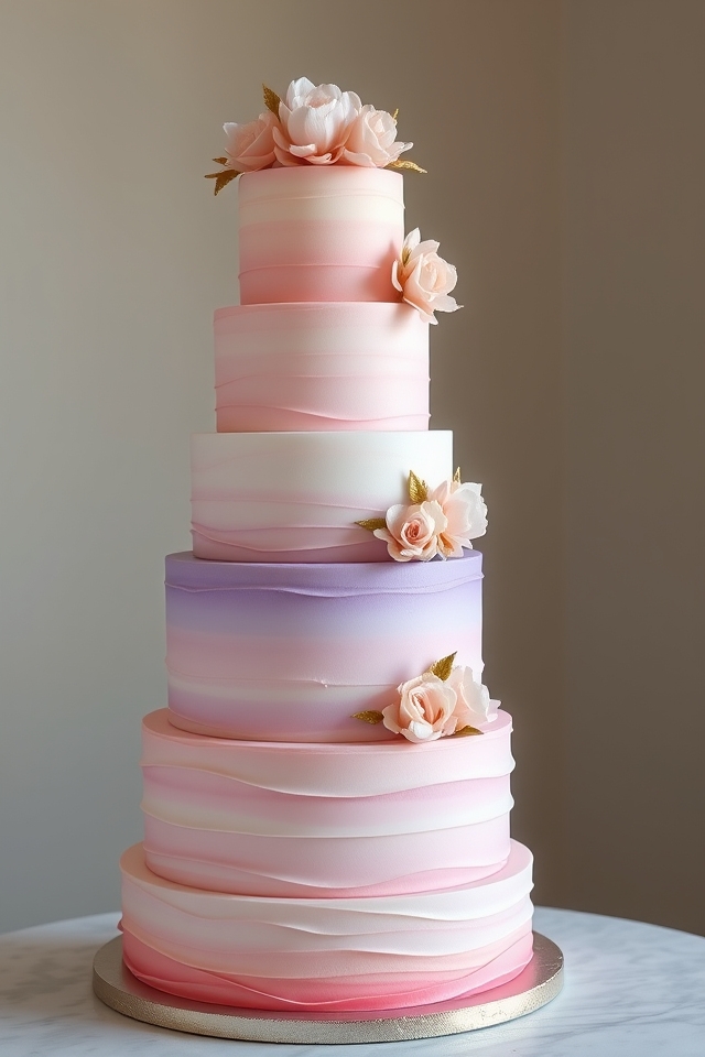 pastel ombre wedding cake