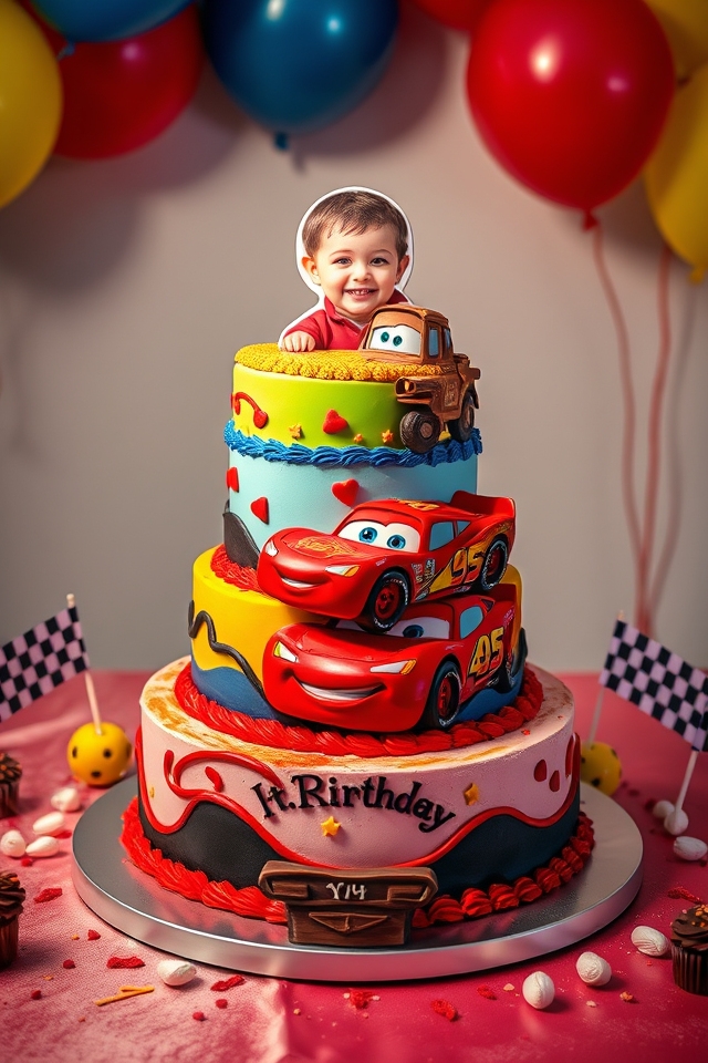 personalized cars birthday cake