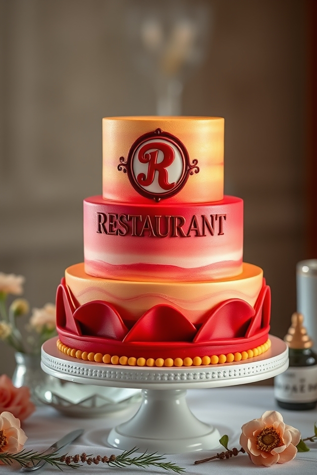 personalized logo cake centerpiece