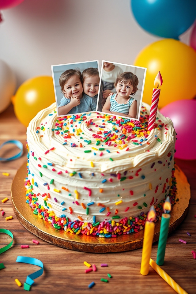 personalized sibling celebration cake