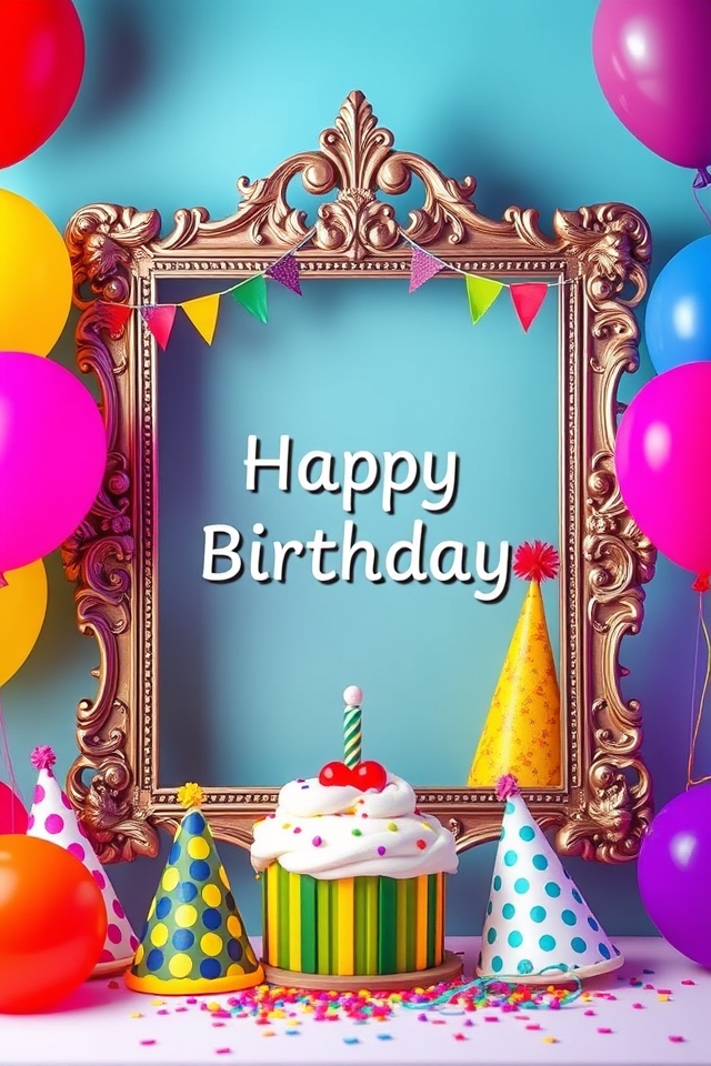 playful animal birthday frame