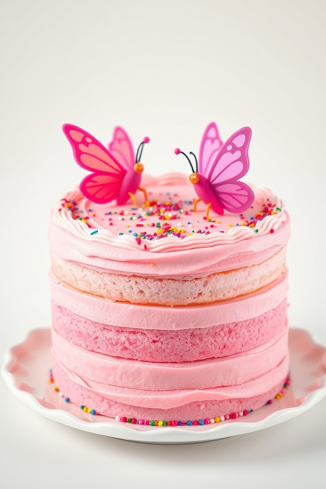 playful butterfly themed cake