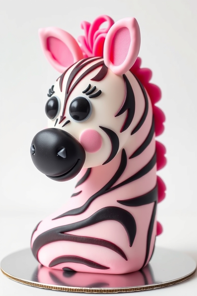 playful zebra number cake