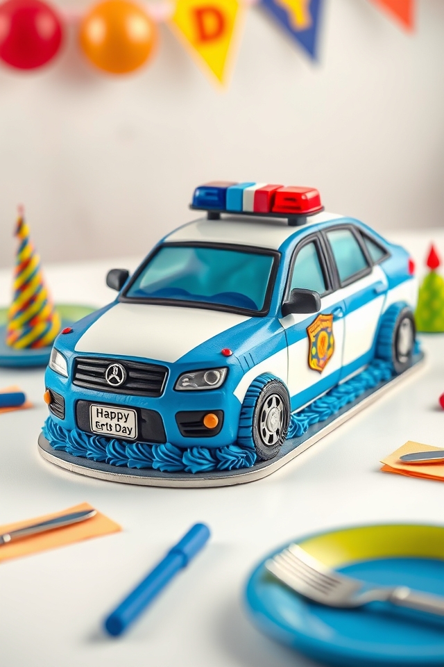 police cruiser birthday cake