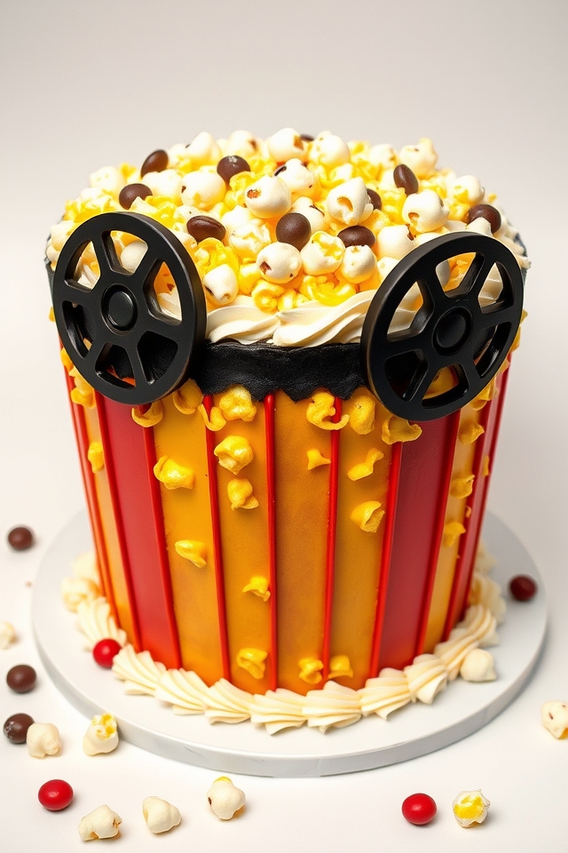 popcorn bucket cake decoration