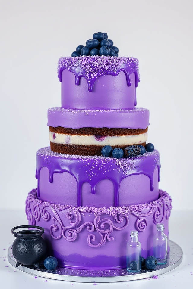 purple potion themed cake