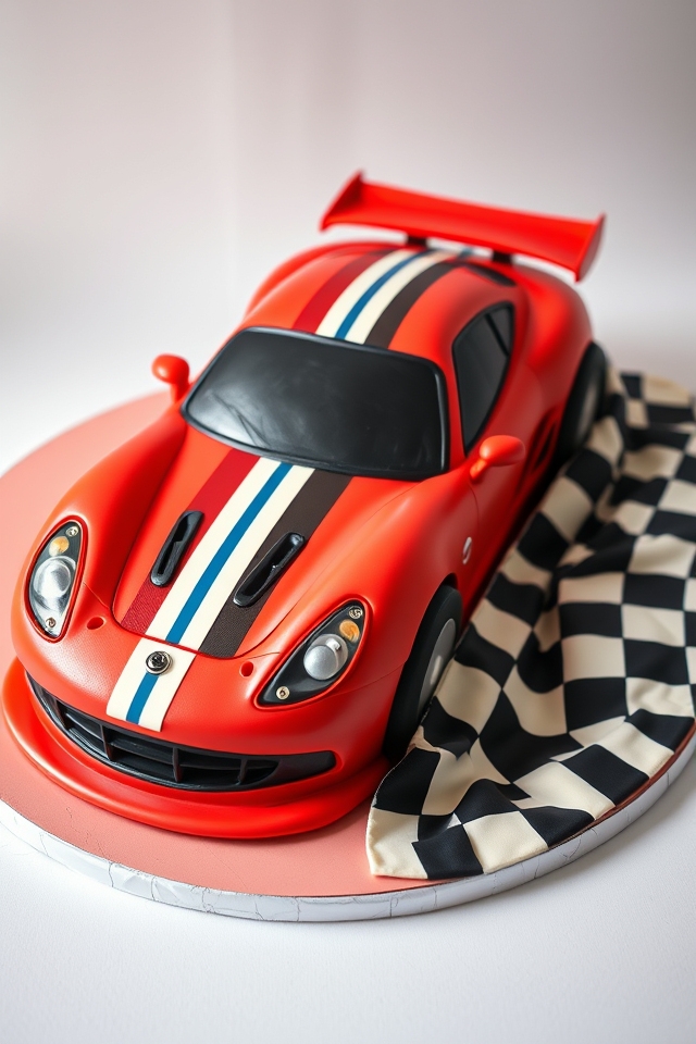 race car cake party centerpiece