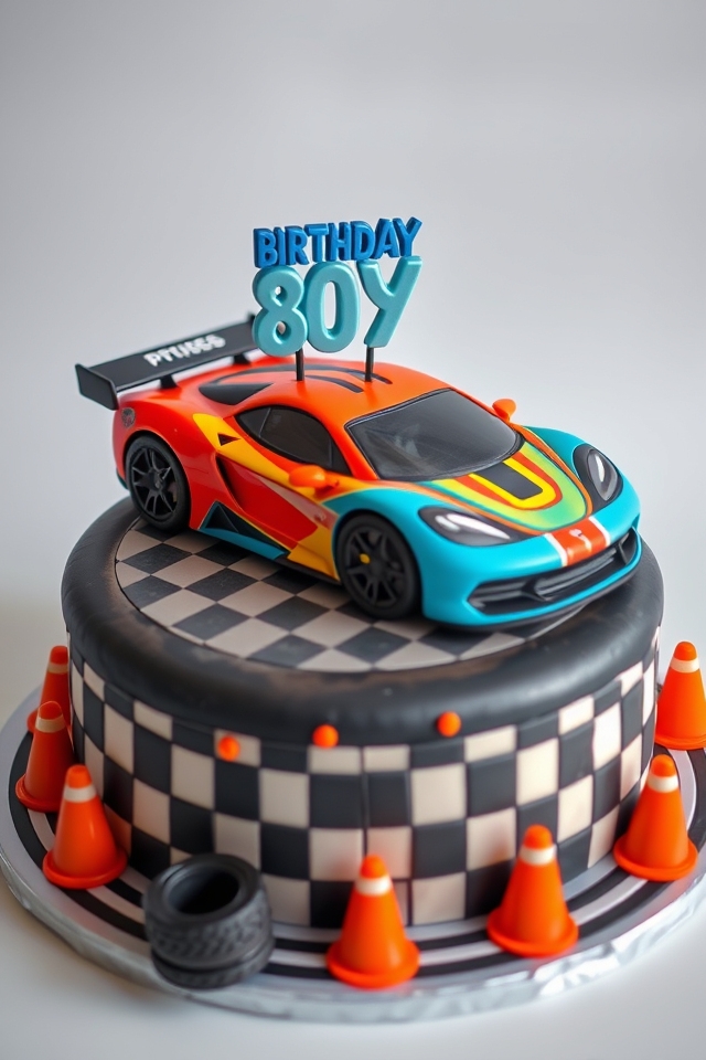 race car themed cake