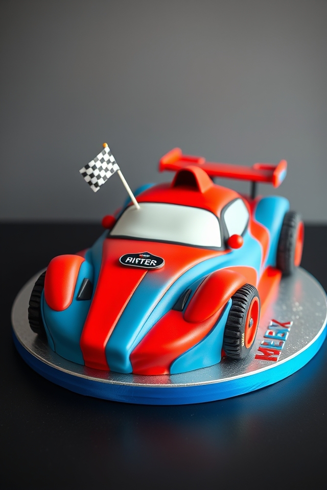 race car themed cake