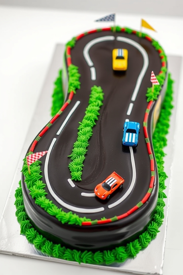 race car track cake