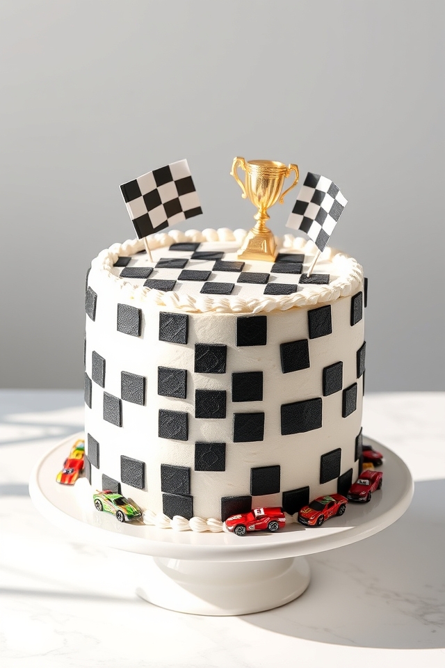 racing themed birthday cake