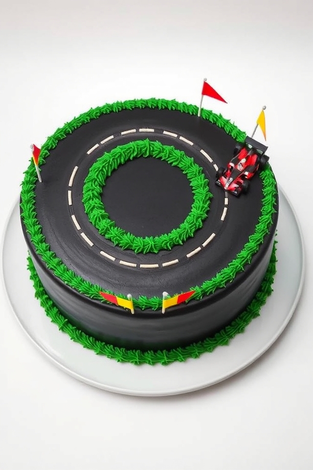 racing themed birthday cake