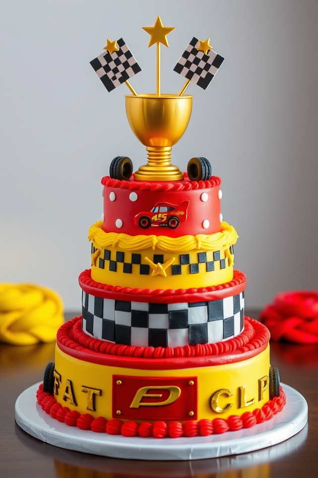 racing themed celebratory cake