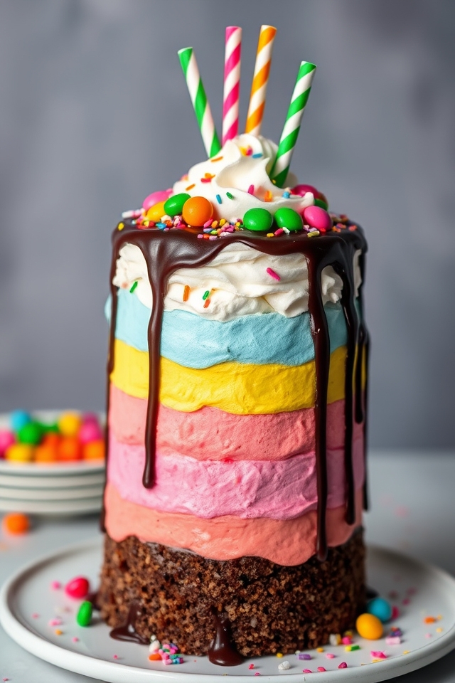 rainbow chocolate cake delight