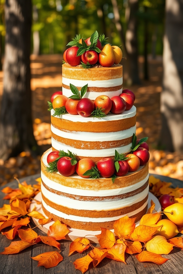 rustic apple cake centerpiece