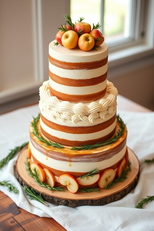 rustic apple rosemary cake