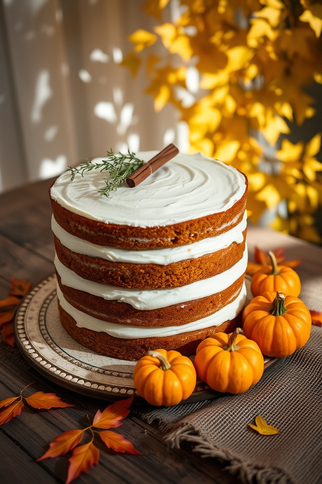 rustic autumn wedding cake