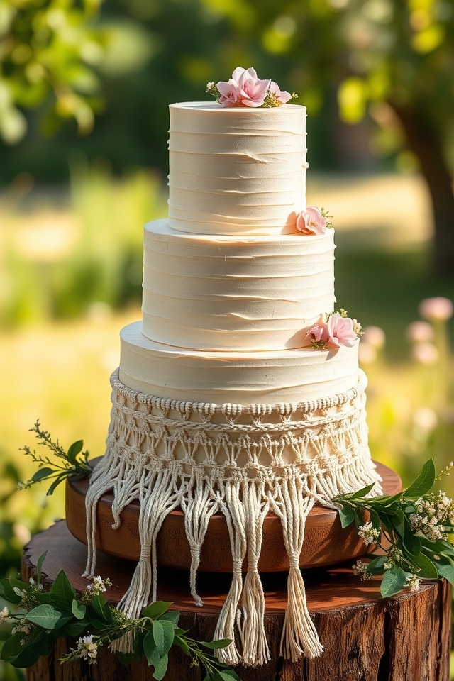 rustic chiffon cake decor