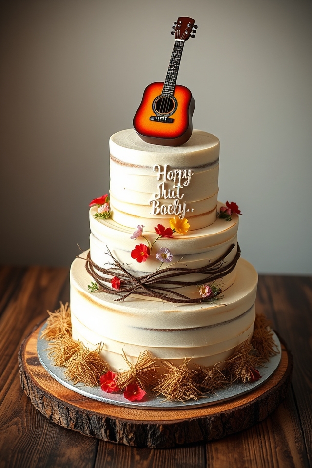 rustic country themed cake