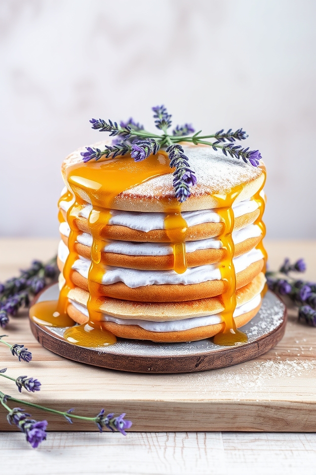rustic floral honey cake