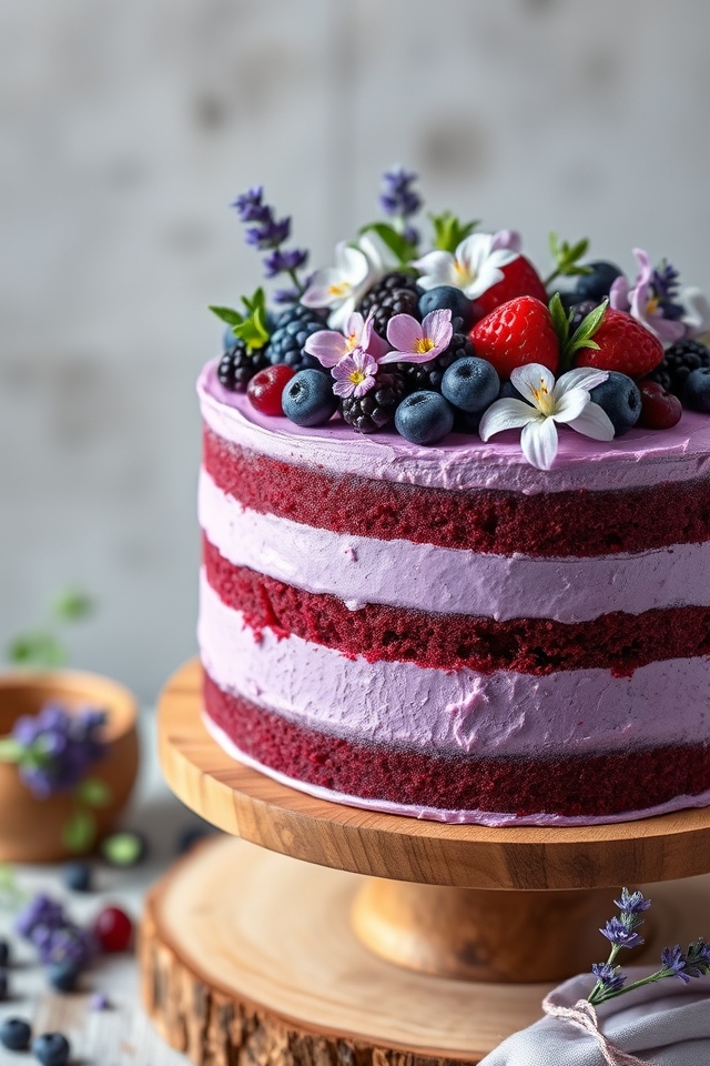 rustic purple cake elegance