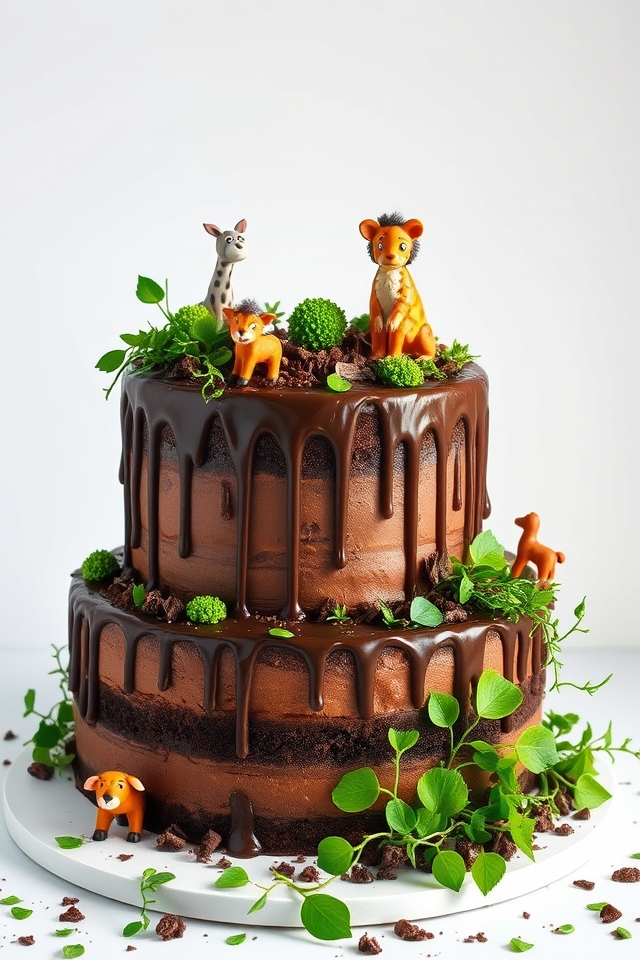 safari themed chocolate cake