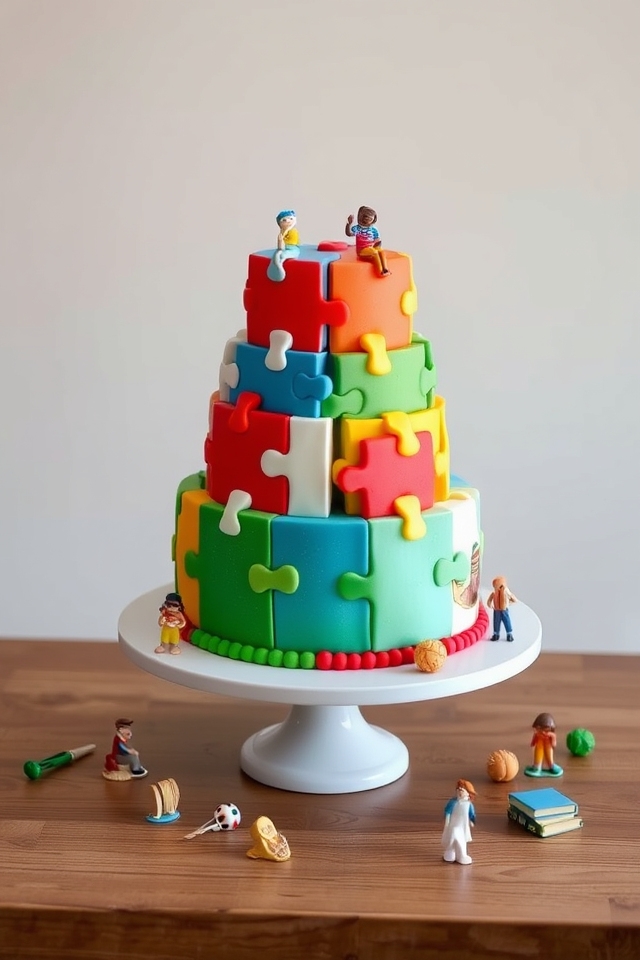 sibling unity puzzle cake