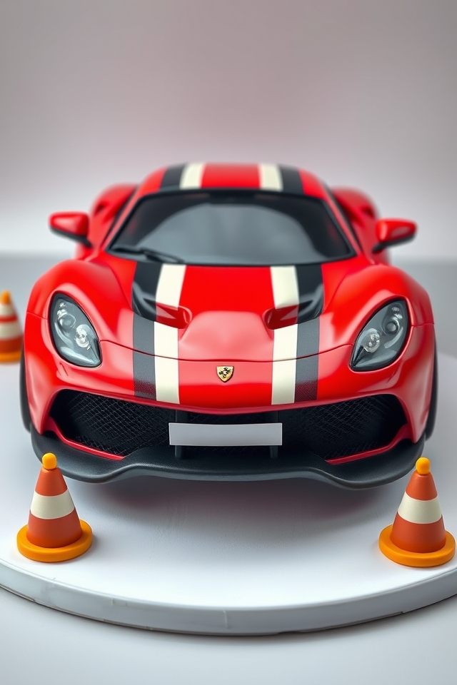 sleek fondant sports car