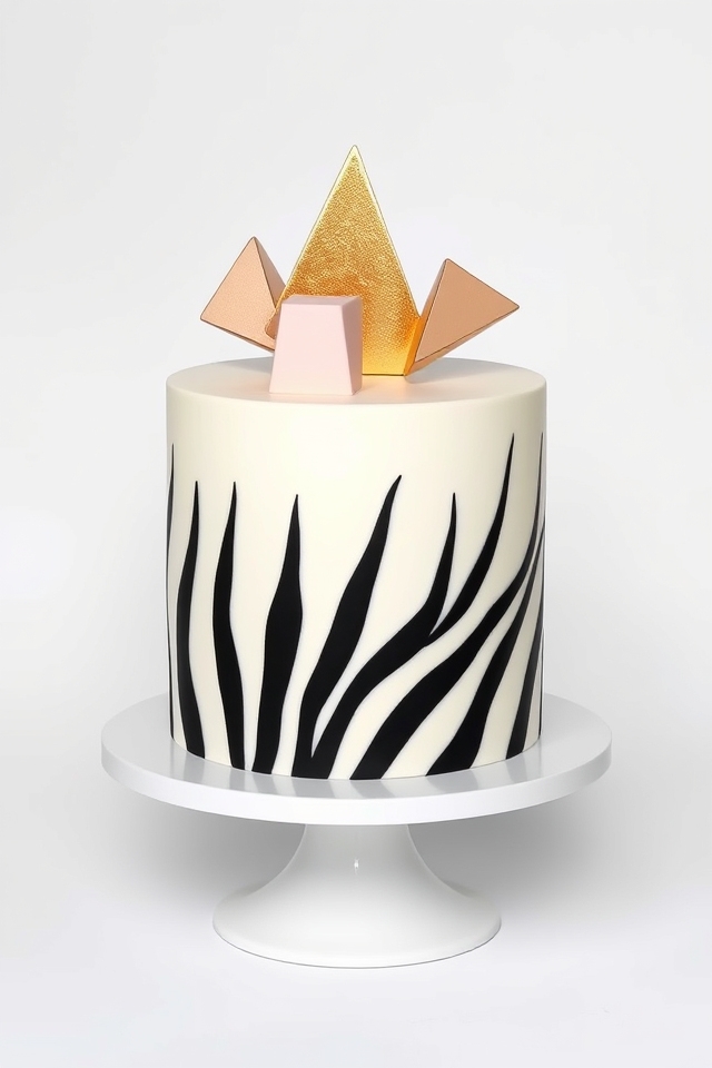 sleek striped cake design