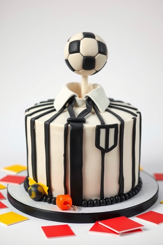 soccer referee birthday cake