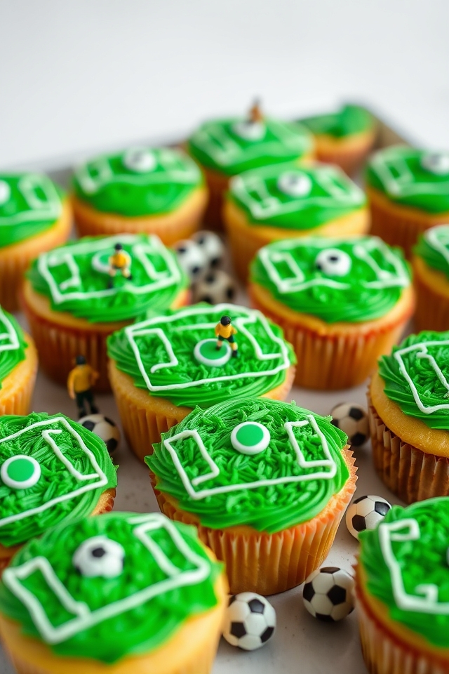 soccer themed birthday cupcakes