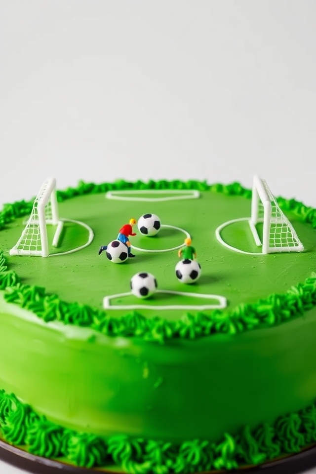 soccer themed cake centerpiece
