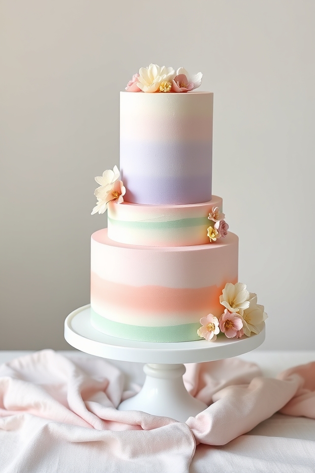 soft pastel ombre cakes