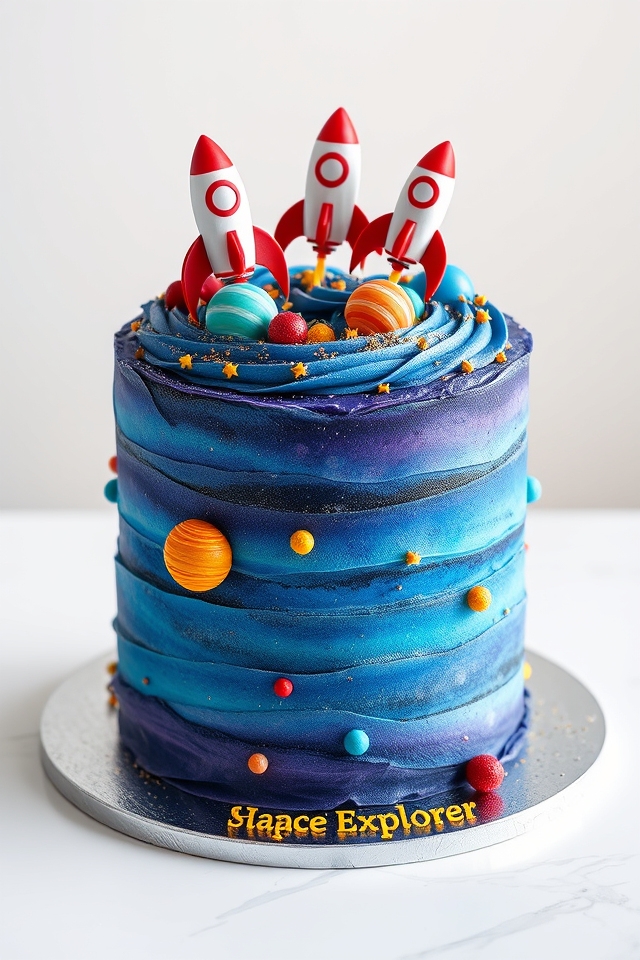 space themed birthday cake