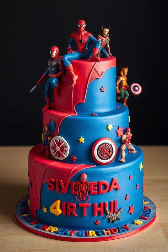 spider man birthday cake design
