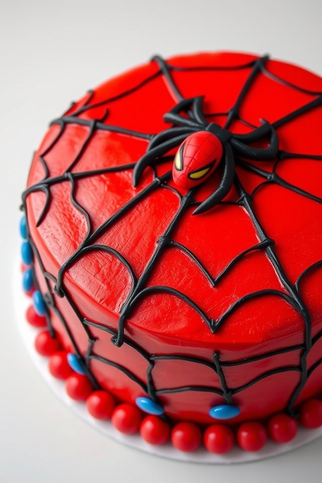 spider man themed birthday cake