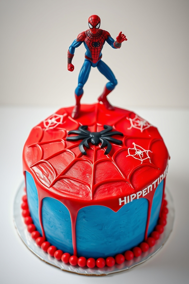 spider man themed birthday cake