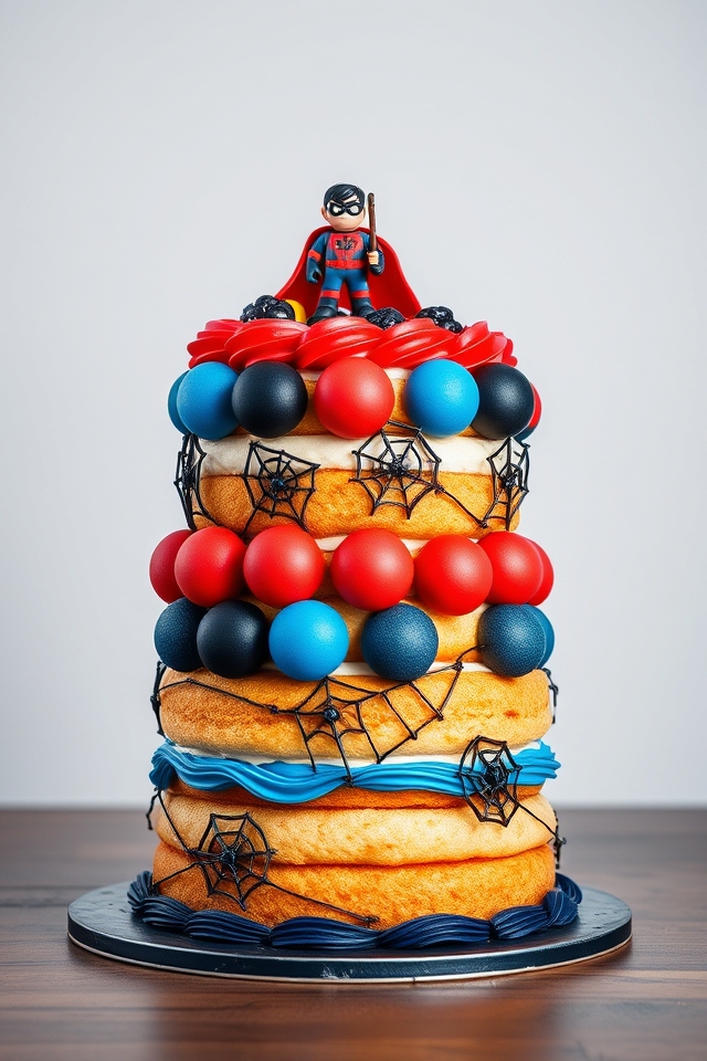 spider man themed birthday cake