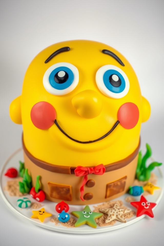 spongebob cake vibrant decorations