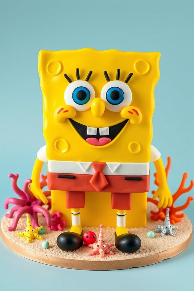 spongebob character cake design