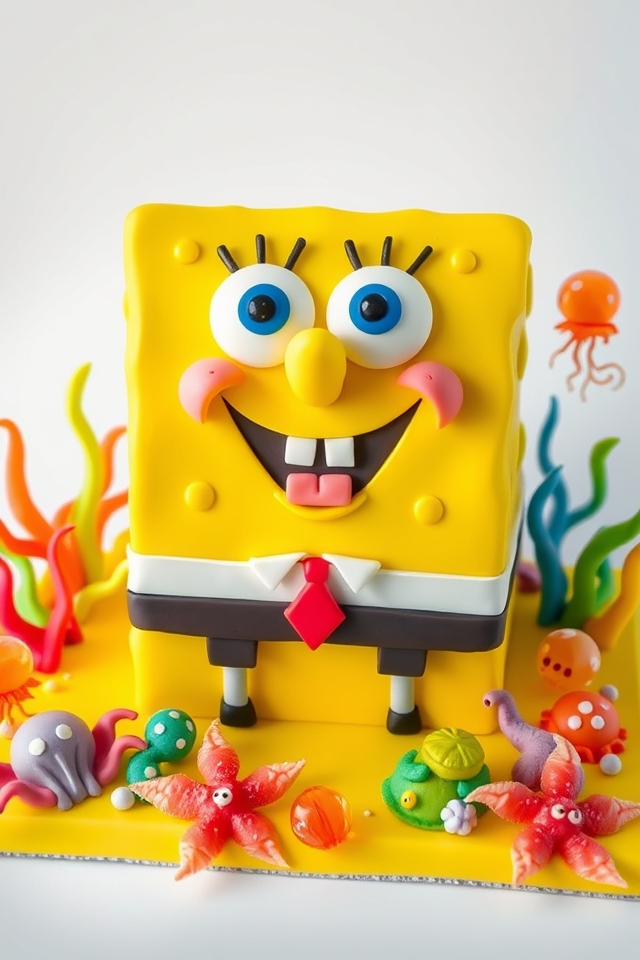 spongebob square cake creation