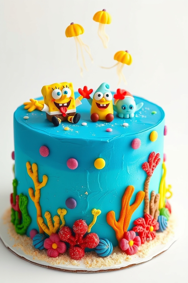 spongebob themed birthday cake