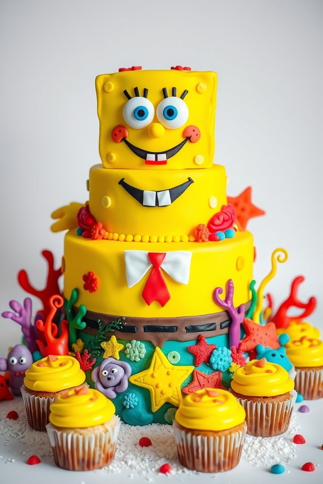 spongebob themed birthday cake